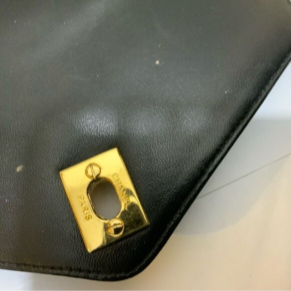 Chanel Vintage CC Turnlock Crossbody Bag Envelope Flap Chevron Lambskin Mini - Picture 11 of 16